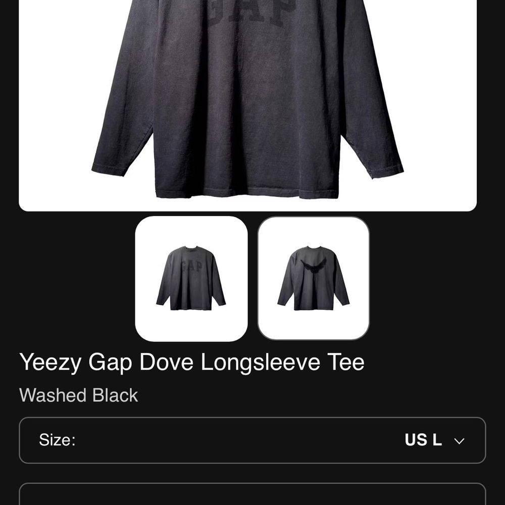 Yeezy Black Long Sleeve Tee Relaxed Fit